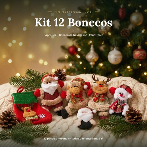 Kit 12 Enfeites de Natal para Árvore