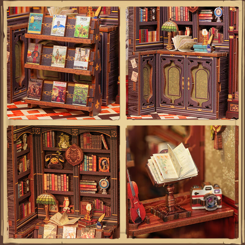Livraria da Coruja — Kit Book Nook 3D com LED