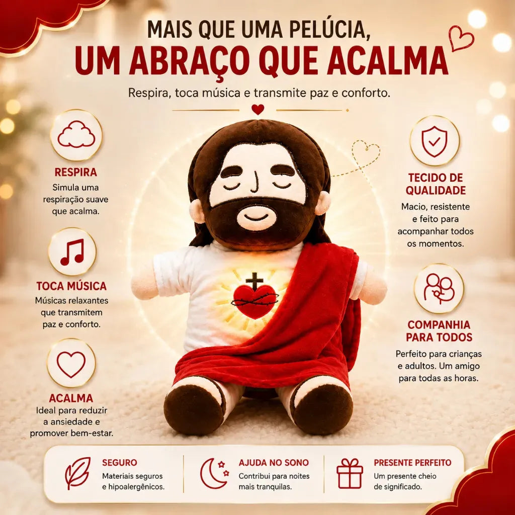 Boneco Pelúcia Jesus Que Respira