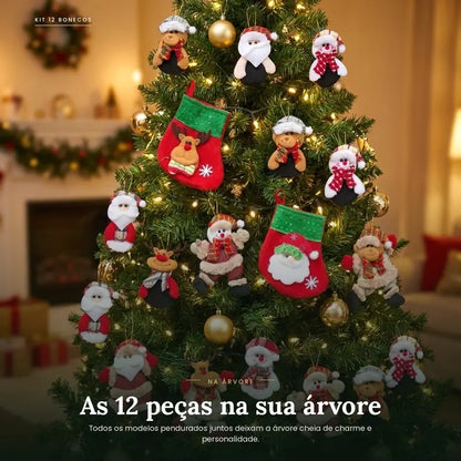 Kit 12 Enfeites de Natal para Árvore