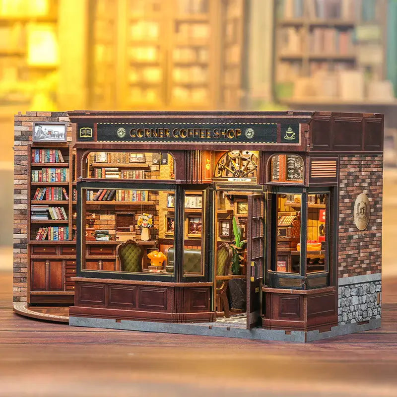 Cafeteria de Esquina — Kit Book Nook 3D com LED