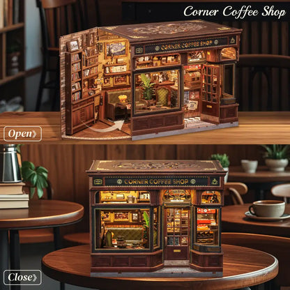 Cafeteria de Esquina — Kit Book Nook 3D com LED