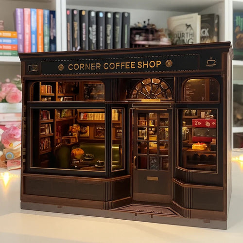 Cafeteria de Esquina — Kit Book Nook 3D com LED