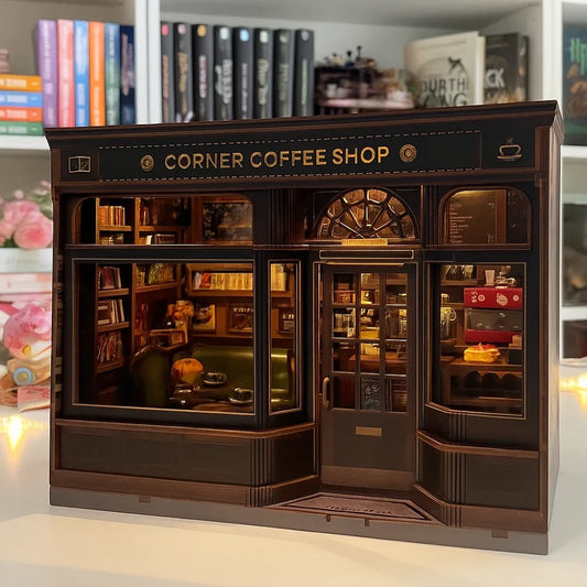 Cafeteria de Esquina — Kit Book Nook 3D com LED
