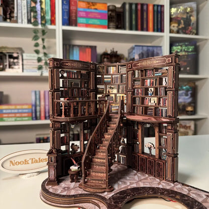 Mini Biblioteca dos Sonhos — Kit Book Nook 3D com LED