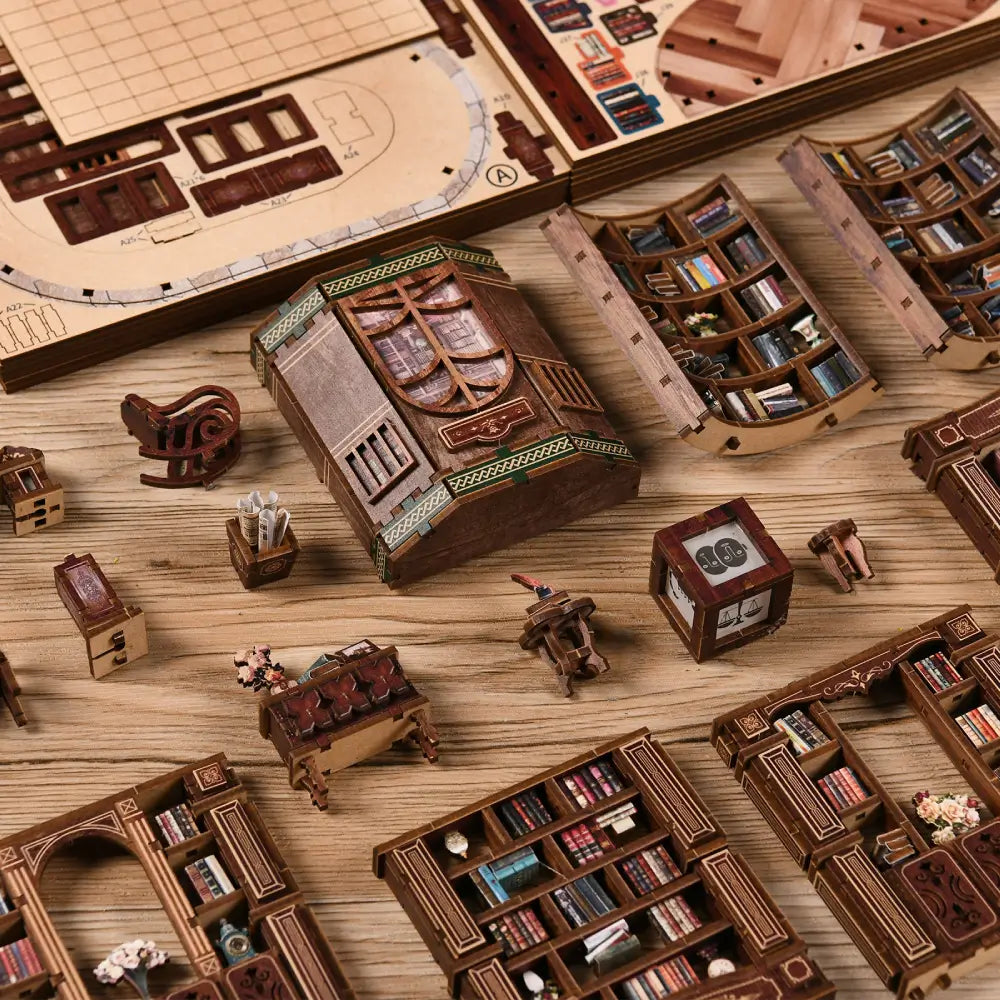 Mini Biblioteca dos Sonhos — Kit Book Nook 3D com LED