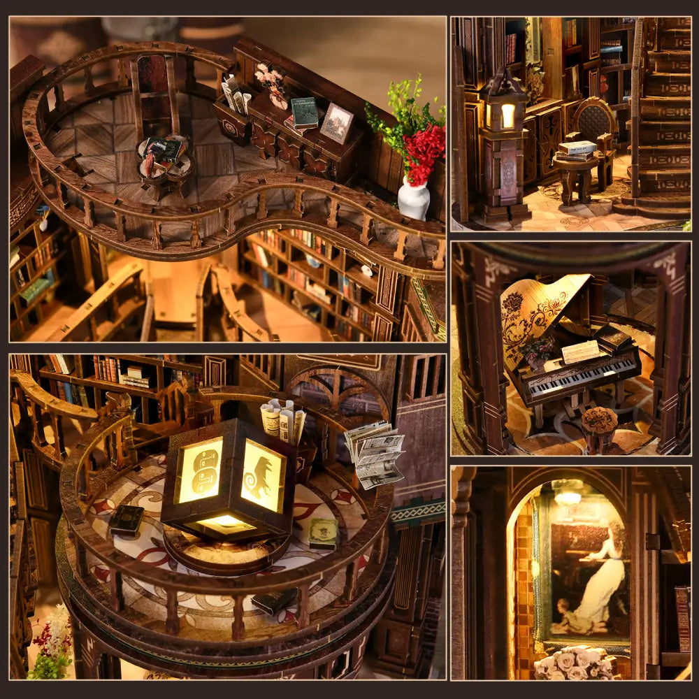 Mini Biblioteca dos Sonhos — Kit Book Nook 3D com LED