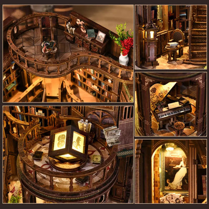 Mini Biblioteca dos Sonhos — Kit Book Nook 3D com LED