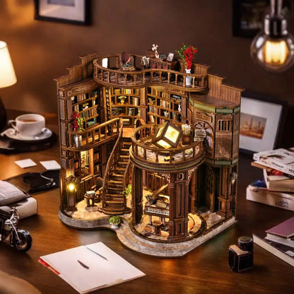 Mini Biblioteca dos Sonhos — Kit Book Nook 3D com LED