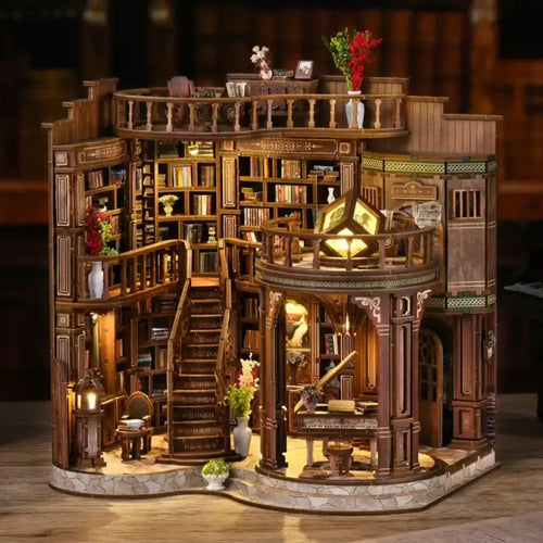 Mini Biblioteca dos Sonhos — Kit Book Nook 3D com LED