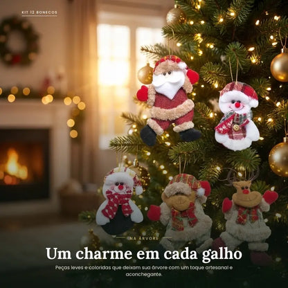 Kit 12 Enfeites de Natal para Árvore