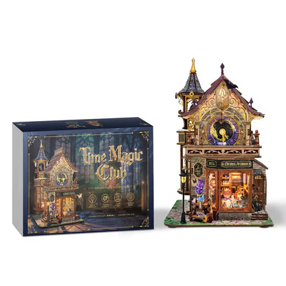 Torre do Relógio Mágico — Kit Book Nook 3D com LED e Caixa de Música