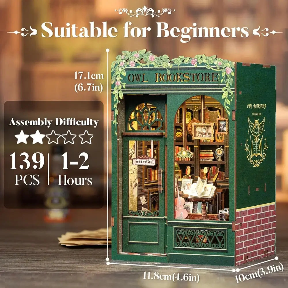 Livraria da Coruja — Kit Book Nook 3D com LED