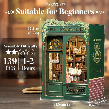 Livraria da Coruja — Kit Book Nook 3D com LED